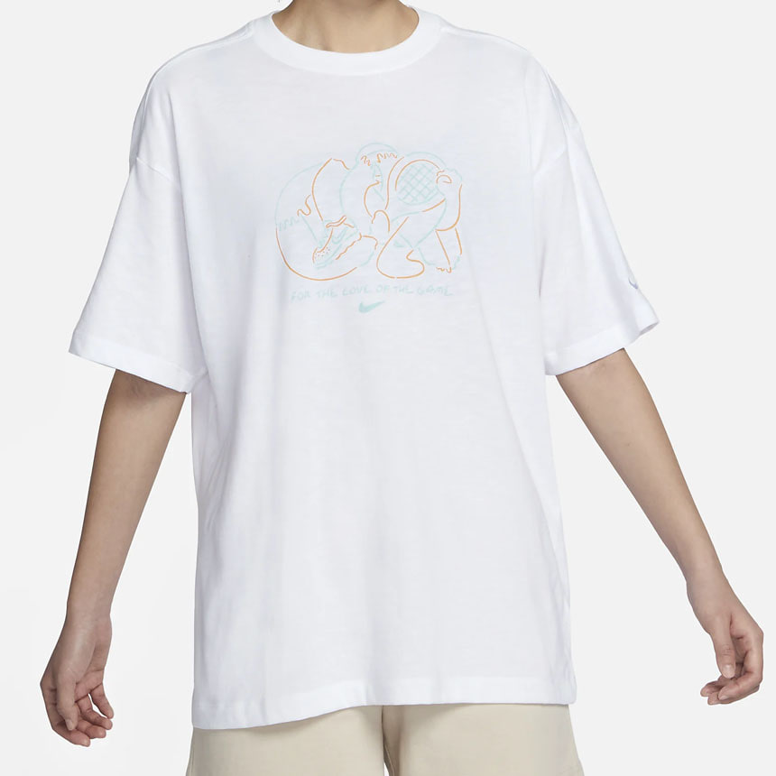 나이키국내매장판 흰색기본티셔츠 여름반팔티 반팔박스티 FN6005-100 W 드라이 핏 오버사이즈